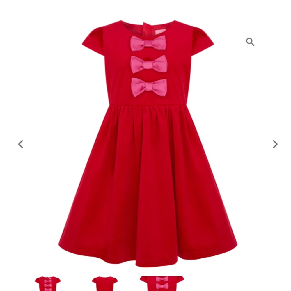 Red Dress with Pink Bows